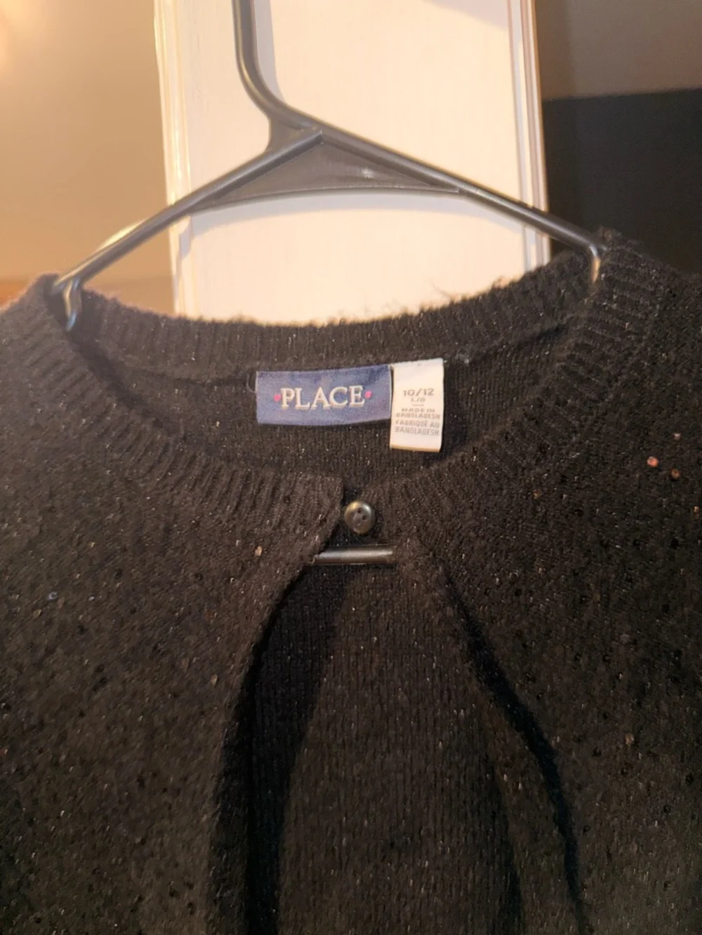 The Children’s Place Black Sparkle Cardigan ✨ Girls Size 10/12 Cropped Bolero